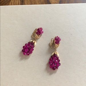 Vintage grape clip-on earrings